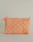 Coral Gingham Quilted Bag