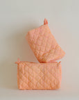Coral Gingham Quilted Bag